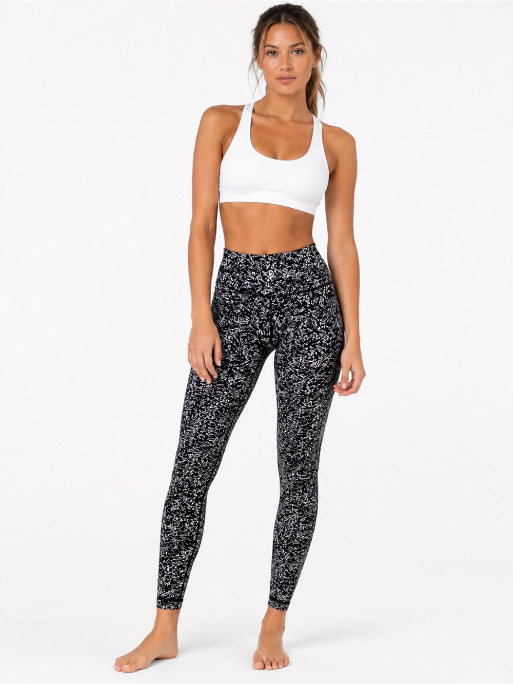 lululemon athletica Black & White Wonder Under Compression Leggings-4
